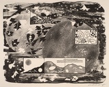Artist: Wickham, Stephen. | Title: not titled [circles and geological survey drawings] | Date: 1985 | Technique: lithograph, printed with black ink, from one stone | Copyright: Stephen Wickham is represented by Australian Galleries Works on paper Sydney & Stephen McLaughlan Gallery, Melbourne