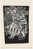 Artist: HANRAHAN, Barbara | Title: Falling girl | Date: 1988 | Technique: linocut, printed in black ink, from one block