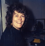 Artist: Butler, Roger | Title: Portrait of Toni Robertson at studio, Old Canberra Brick Works, Canberra, April 1983 | Date: 1983