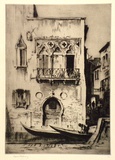 Artist: LINDSAY, Lionel | Title: An old Venetian house | Date: 1927 | Technique: drypoint, printed in brown ink with plate-tone, from one plate | Copyright: Courtesy of the National Library of Australia