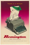 Artist: UNKNOWN | Title: Remington  - Noiseless, types in a whisper | Date: 1950's | Technique: lithograph, printed in colour, from multiple plates