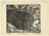 Artist: Olsen, John. | Title: Lake Hindmarsh | Date: 1968 | Technique: etching, aquatint and drypoint, printed in black ink, from one plate | Copyright: © John Olsen. Licensed by VISCOPY, Australia