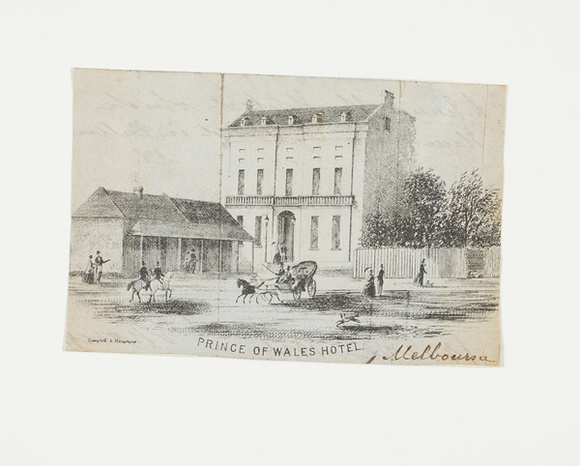 Title: Prince of Wales Hotel | Date: c.1852 | Technique: lithograph, printed in black ink, from one stone