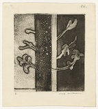 Artist: WILLIAMS, Fred | Title: Design for a programme cover | Date: 1954-66 | Technique: deep etching, aquatint, engraving, printed in relief in black ink, from one zinc plate | Copyright: © Fred Williams Estate