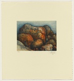 Title: Elephant Cove, Denmark, Western Australia | Date: 1989 | Technique: etching, printed in blue and orange ink, from one plate