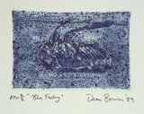 Artist: Bowen, Dean. | Title: Blue factory | Date: 1989, September | Technique: etching, printed in blue ink, from one plate