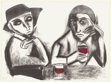Artist: Dickerson, Robert. | Title: Glass of wine | Date: 1999, February | Technique: lithograph, printed in black ink, from one stone [or plate]; hand-coloured