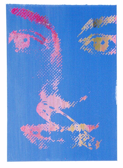 Artist: Johnson, Tim. | Title: Face with safety pin | Date: 1979 | Technique: screenprint, printed in colour, from multiple stencils | Copyright: © Tim Johnson