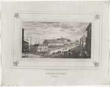 Artist: Carmichael, John. | Title: George Street from the wharf. | Date: 1829 | Technique: engraving, printed in black ink, from one copper plate