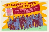 Artist: EARTHWORKS POSTER COLLECTIVE | Title: Gay solidarity week | Date: 1979 | Technique: screenprint, printed in colour, from multiple stencils