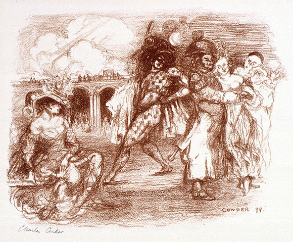 Artist: CONDER, Charles | Title: L'alcade dans l'embarras. | Date: 1899 | Technique: transfer-lithograph, printed in brownish red ink, from one stone Artist: CONDER, Charles | Title: L'alcade dans l'embarras. | Date: 1899 | Technique: transfer-lithograph, printed in brownish red ink, from one stone