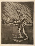 Artist: de Kesler, Thomas. | Title: Going home. | Date: 1959 | Technique: aquatint and drypoint, printed in brown ink with plate-tone, from one plate | Copyright: © Thomas de Kessler