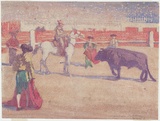 Artist: Patterson, Ambrose. | Title: The bullfight | Date: c.1904 | Technique: woodcut, printed in colour in Japanese manner, from multiple blocks