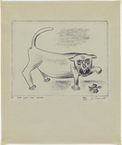 Artist: Cant, James. | Title: The lust for power. | Date: 1948 | Technique: cliche-verre, printed in blue pigment, from one hand-drawn glass plate