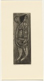 Artist: HANRAHAN, Barbara | Title: Birdcage woman | Date: 1960 | Technique: drypoint, aquatint, printed in black ink, from one plate
