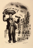 Artist: Missingham, Hal. | Title: London characters, Muffin man. | Date: 1935 | Technique: lithograph, printed in black ink, from one stone [or plate]