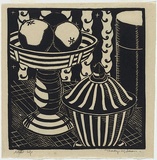 Artist: Gibbons, Gladys. | Title: Still life. | Date: c.1933 | Technique: linocut, printed in black ink, from one block