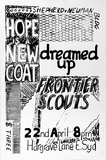 Artist: MERD INTERNATIONAL | Title: Poster: Hope is a new coat; Dreamed up; Frontier scouts.: Shepherd + Newman  Building | Date: c.1985 | Technique: screenprint