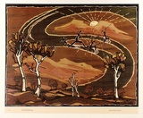 Artist: Mansell, Byram. | Title: The billabong | Date: c.1946 | Technique: photographic lithograph, printed in colour, from process plates