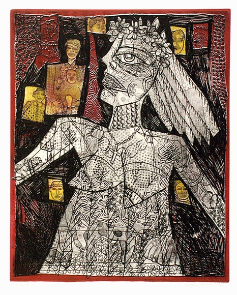 Artist: HANRAHAN, Barbara | Title: Bride | Date: 1985 | Technique: etching, printed colour, from three plates