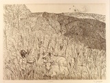 Artist: ZOFREA, Salvatore | Title: October | Date: 1984 | Technique: hardground-etching, printed in brown ink, from one zinc plate | Copyright: © Salvatore Zofrea, 1984