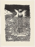Artist: Bowen, Dean. | Title: Lighthouse. | Date: 1988 | Technique: lithograph, printed in colour, from two stones (yellow and black) | Copyright: © Dean Bowen