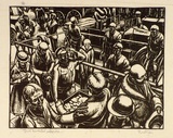 Artist: Hawkins, Weaver. | Title: Two minutes silence | Date: c.1928 | Technique: wood-engraving, printed in black ink, from one block | Copyright: The Estate of H.F Weaver Hawkins