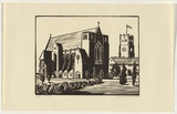 Artist: Hirschfeld Mack, Ludwig. | Title: Corio (The chapel). | Date: 1943 | Technique: woodcut, printed in black ink, from one block