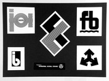 Artist: Bainbridge, John. | Title: A sheet containing five symbols for the International Cultural Exchange (recto); Letterhead (verso). | Date: (1970's)