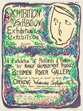 Artist: UNKNOWN | Title: An exhibition of postcards and posters by Megalo Unemployment Project - Bitumen River Gallery | Date: 1985 | Technique: screenprint, printed in colour, from four stencils