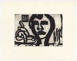 Artist: Harris, Jeffrey. | Title: Madam it's served | Date: 1999 | Technique: sugar-lift etching, printed in black ink, from one plate