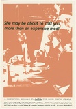 Artist: UNKNOWN | Title: She may be about to cost you more than an expensive meal | Date: 1988 | Technique: screenprint, printed in colour, from multiple stencils