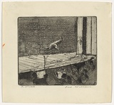Artist: WILLIAMS, Fred | Title: Somersault | Date: 1955-56 | Technique: etching, aquatint and engraving, printed in black ink, from one zinc plate | Copyright: © Fred Williams Estate