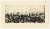 Artist: WILLIAMS, Fred | Title: Gil Jamieson painting at Lysterfield | Date: 1965 | Technique: etching, printed in black ink, from one copper plate | Copyright: © Fred Williams Estate