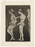 Artist: WILLIAMS, Fred | Title: Chorus girls | Date: 1955-56 | Technique: etching, aquatint and drypoint, printed in black ink, from one zinc plate | Copyright: © Fred Williams Estate