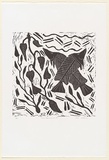 Artist: WILFRED, Rex | Title: Two barramundi | Date: c.2001 | Technique: linocut, printed in black ink, from one block