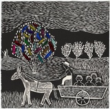 Artist: Nannup, Laurel. | Title: The lollie tree. | Date: 2001 | Technique: woodcut, printed in black ink, from one block; chine colle and collage | Copyright: © Laurel Nannup