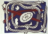 Artist: Bowen, Dean. | Title: The strange gear | Date: 1988 | Technique: lithograph, printed in colour, from four stones