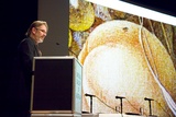 Title: Tim Maguire presenting his paper at The 7th Australian Print Symposium, National Gallery of Australia, October 2010. | Date: 2010