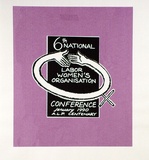 Artist: Smith, Lisa. | Title: Labor Women's Conference | Date: 1991 | Technique: screenprint, printed in black and pink ink, from two stencils