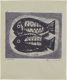 Artist: Cant, James. | Title: The fish. | Date: 1948 | Technique: cliche-verre, printed in blue pigment, from one paper plate