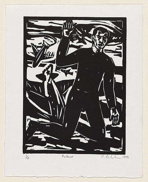 Artist: Belvedere, Dominic. | Title: Fallout | Date: 1999 | Technique: linocut, printed in black ink, from one block
