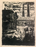 Artist: ROSENGRAVE, Harry | Title: (Near the brickworks). | Date: (1954) | Technique: lithograph, printed in black ink, from one zinc plate