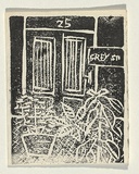 Title: Card: [25 Grey St] | Technique: linocut, printed in black ink, from one block