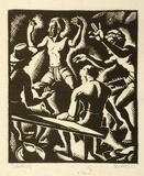 Artist: Hawkins, Weaver. | Title: Tahiti (2) | Date: 1934 | Technique: woodcut, printed in black ink, from one block | Copyright: The Estate of H.F Weaver Hawkins