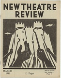 Artist: Lindesay, Vane. | Title: (frontcover) New theatre review: March 1946. | Date: March 1946 | Technique: linocut, printed in black ink, from one block; letterpress text