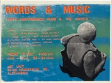 Artist: MERD INTERNATIONAL | Title: Words and music | Date: c.1985 | Technique: screenprint, printed in colour, from three stencils