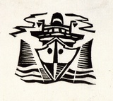 Artist: Barwell, Geoff. | Title: (The Ship). | Date: (1955) | Technique: linocut, printed in black ink, from one block