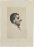 Artist: LINDSAY, Lionel | Title: Chris Brennan | Technique: etching, printed in black ink, from one plate | Copyright: Courtesy of the National Library of Australia