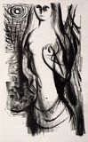 Artist: Barwell, Geoff. | Title: (Moon maiden). | Date: (1955) | Technique: lithograph, printed in black ink, from one plate